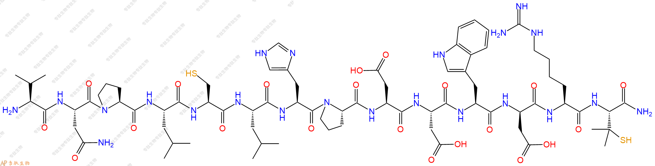 专肽生物产品H2N-Val-Asn-Pro-Leu-Cys-Leu-His-Pro-Asp-Asp-Trp-DAsp-HomoArg-Pen-NH2