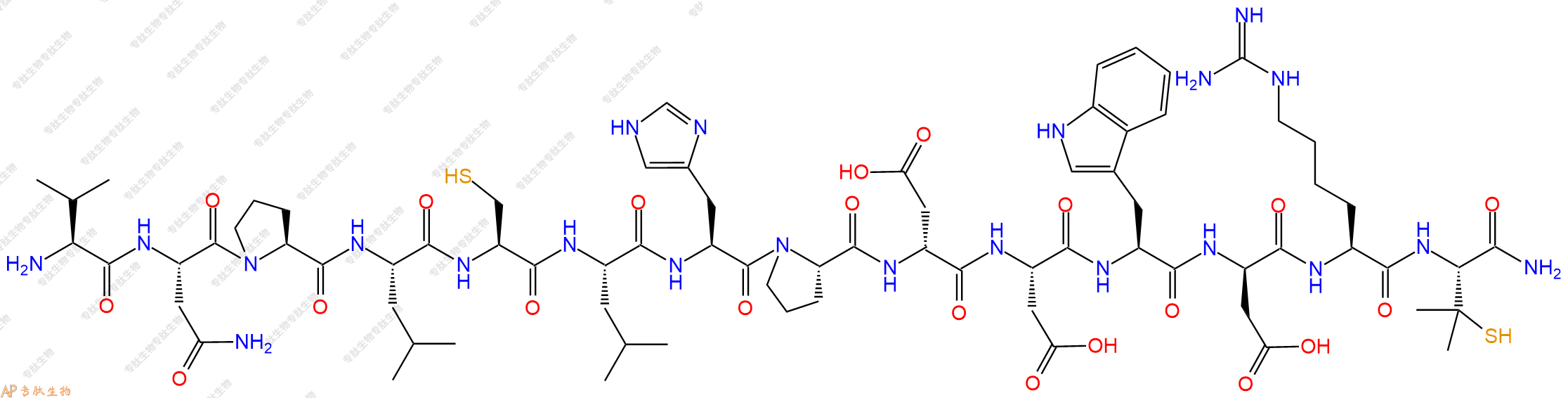 专肽生物产品H2N-Val-Asn-Pro-Leu-Cys-Leu-His-Pro-DAsp-Asp-Trp-DAsp-HomoArg-Pen-NH2