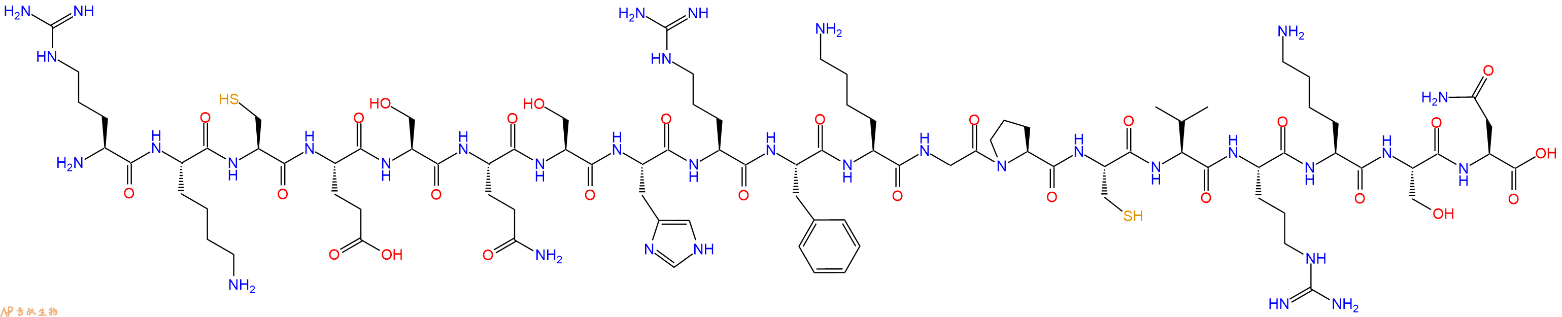 专肽生物产品H2N-Arg-Lys-Cys-Glu-Ser-Gln-Ser-His-Arg-Phe-Lys-Gly-Pro-Cys-Val-Arg-Lys-Ser-Asn-OH