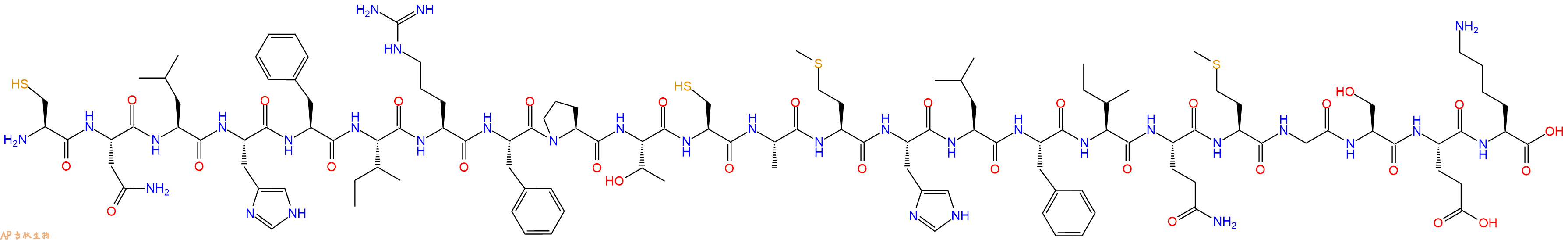 专肽生物产品H2N-Cys-Asn-Leu-His-Phe-Ile-Arg-Phe-Pro-Thr-Cys-Ala-Met-His-Leu-Phe-Ile-Gln-Met-Gly-Ser-Glu-Lys-OH