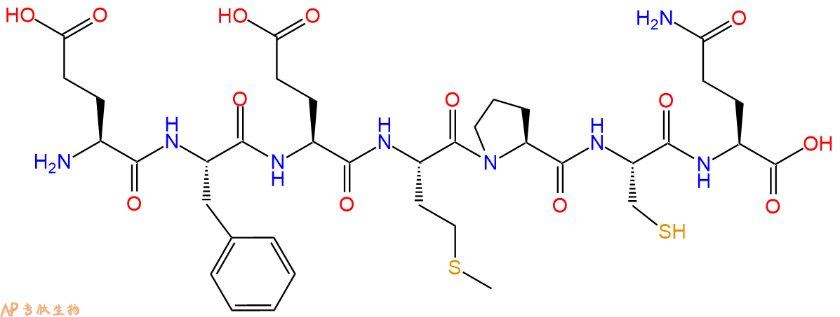 专肽生物产品H2N-Glu-Phe-Glu-Met-Pro-Cys-Gln-OH