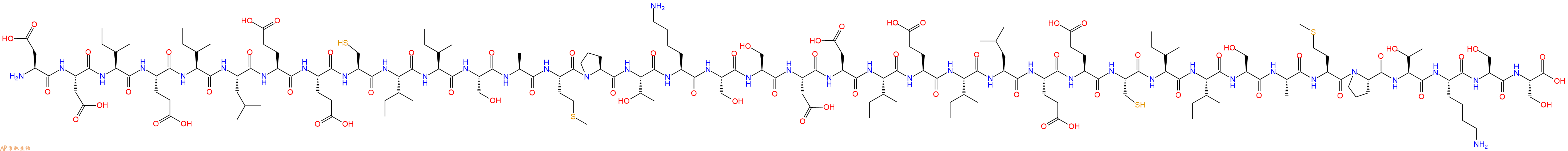 专肽生物产品H2N-Asp-Asp-Ile-Glu-Ile-Leu-Glu-Glu-Cys-Ile-Ile-Ser-Ala-Met-Pro-Thr-Lys-Ser-Ser-Asp-Asp-Ile-Glu-Ile-Leu-Glu-Glu-Cys-Ile-Ile-Ser-Ala-Met-Pro-Thr-Lys-Ser-Ser-OH