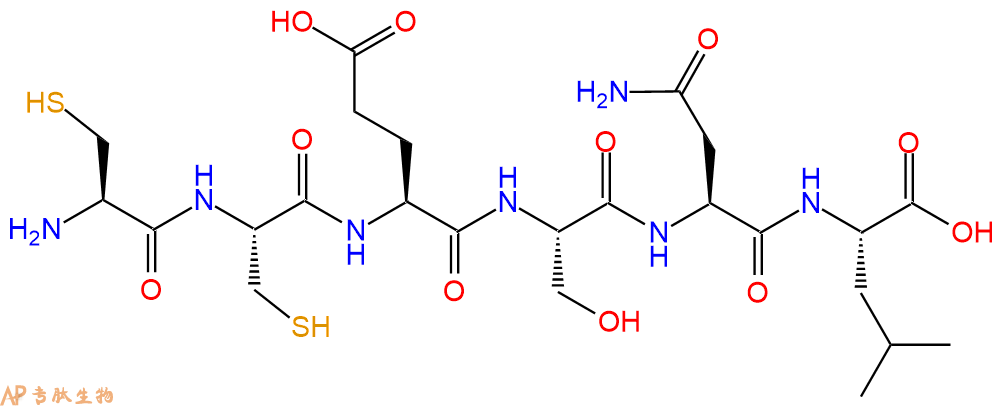 专肽生物产品H2N-Cys-Cys-Glu-Ser-Asn-Leu-OH