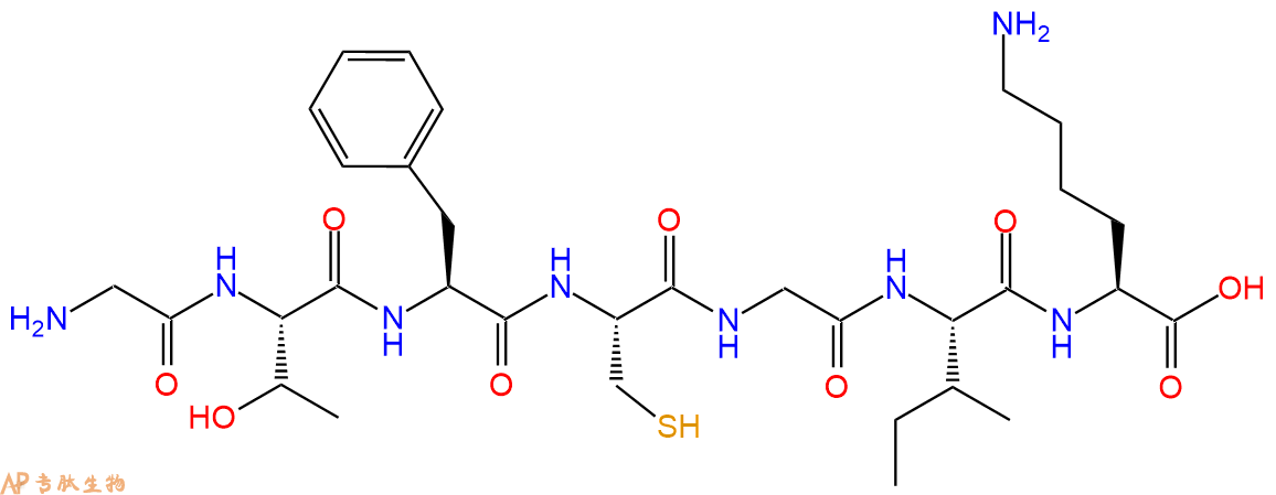 专肽生物产品H2N-Gly-Thr-Phe-Cys-Gly-Ile-Lys-OH