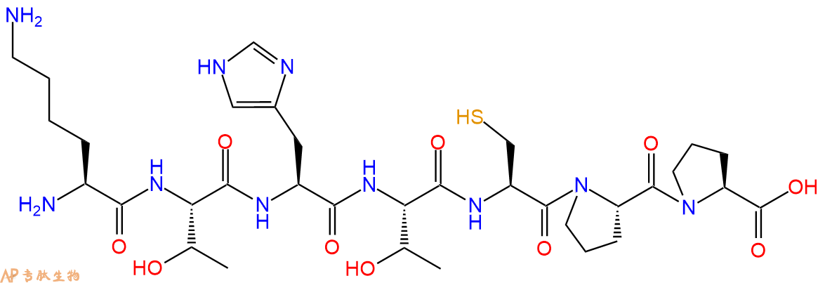 专肽生物产品H2N-Lys-Thr-His-Thr-Cys-Pro-Pro-OH