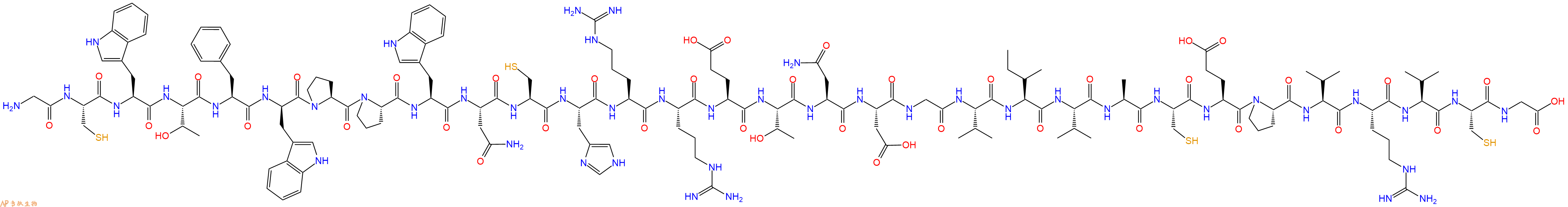 专肽生物产品H2N-Gly-Cys-Trp-Thr-Phe-DTrp-Pro-Pro-Trp-Asn-Cys-His-Arg-Arg-Glu-Thr-Asn-Asp-Gly-Val-Ile-Val-Ala-Cys-Glu-Pro-Val-Arg-Val-Cys-Gly-OH