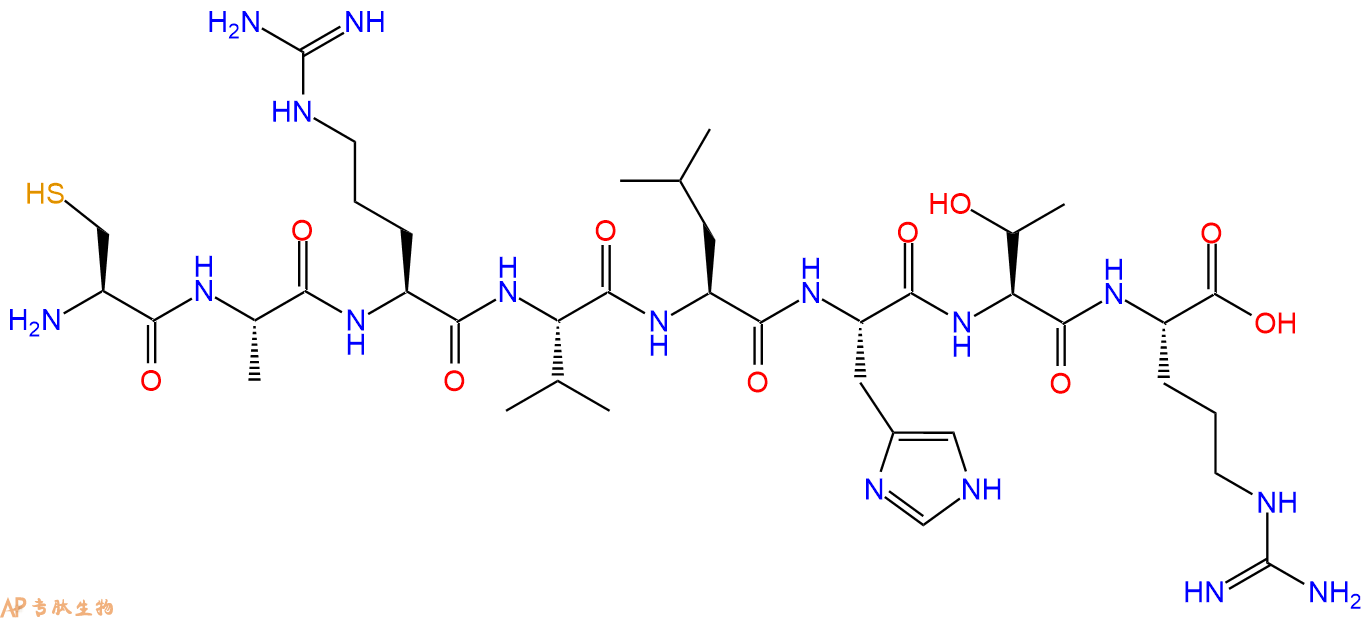 专肽生物产品H2N-Cys-Ala-Arg-Val-Leu-His-Thr-Arg-OH