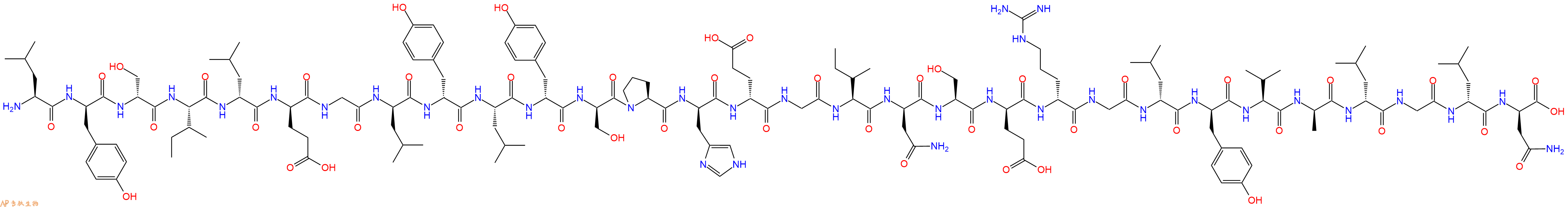 专肽生物产品H2N-Leu-DTyr-DSer-Ile-DLeu-DGlu-Gly-DLeu-DTyr-Leu-DTyr-DSer-Pro-DHis-DGlu-Gly-Ile-DAsn-Ser-DGlu-DArg-Gly-DLeu-DTyr-Val-DAla-DLeu-Gly-DLeu-DAsn-OH