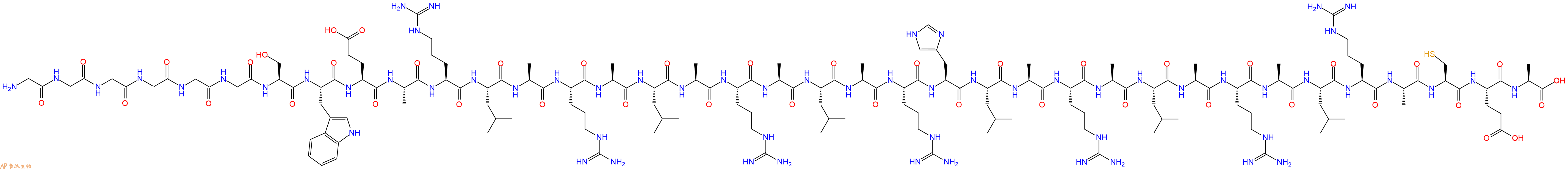 专肽生物产品H2N-Gly-Gly-Gly-Gly-Gly-Gly-Ser-Trp-Glu-Ala-Arg-Leu-Ala-Arg-Ala-Leu-Ala-Arg-Ala-Leu-Ala-Arg-His-Leu-Ala-Arg-Ala-Leu-Ala-Arg-Ala-Leu-Arg-Ala-Cys-Glu-Ala-OH
