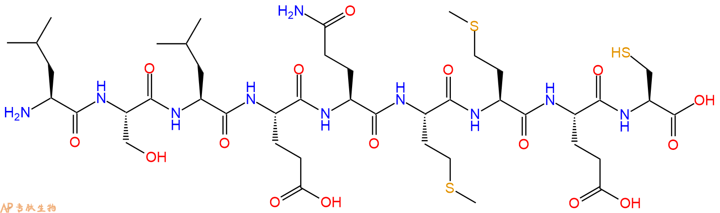 专肽生物产品H2N-Leu-Ser-Leu-Glu-Gln-Met-Met-Glu-Cys-OH
