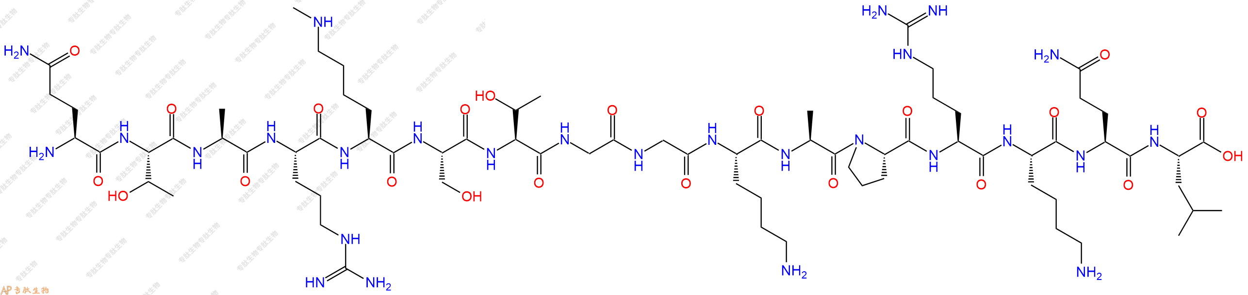 专肽生物产品H2N-Gln-Thr-Ala-Arg-Lys(Me)-Ser-Thr-Gly-Gly-Lys-Ala-Pro-Arg-Lys-Gln-Leu-OH