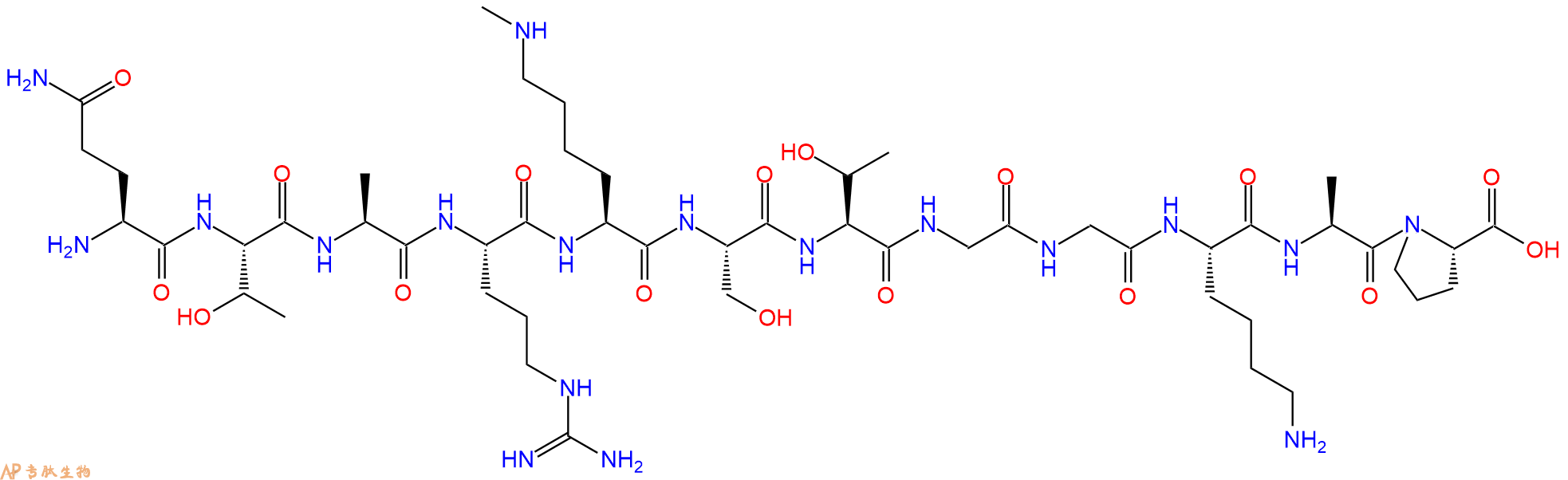 专肽生物产品H2N-Gln-Thr-Ala-Arg-Lys(Me)-Ser-Thr-Gly-Gly-Lys-Ala-Pro-OH