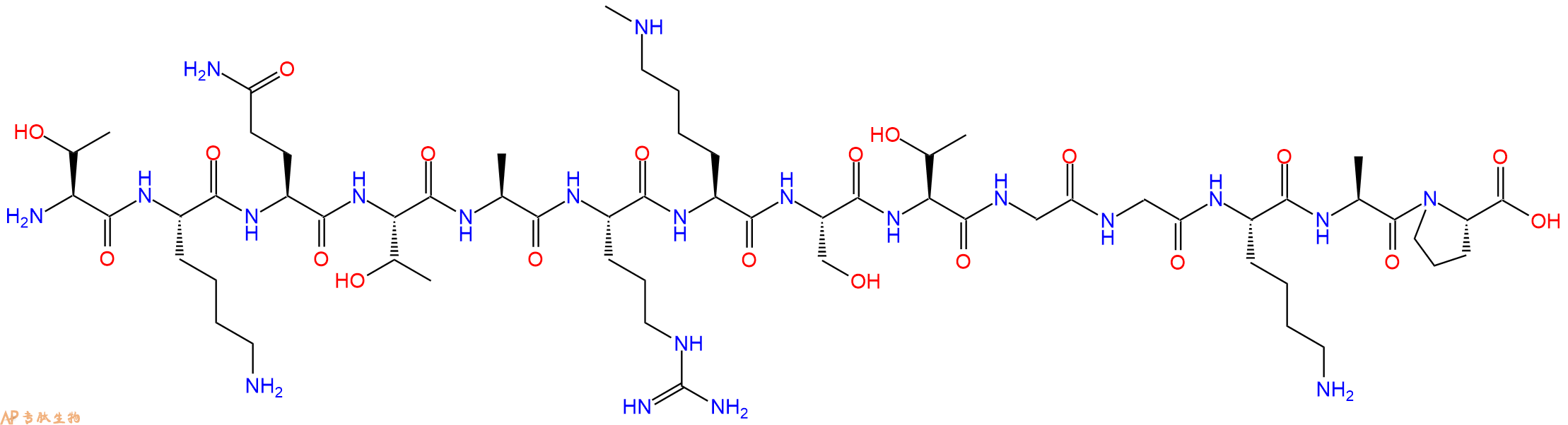 专肽生物产品H2N-Thr-Lys-Gln-Thr-Ala-Arg-Lys(Me)-Ser-Thr-Gly-Gly-Lys-Ala-Pro-OH