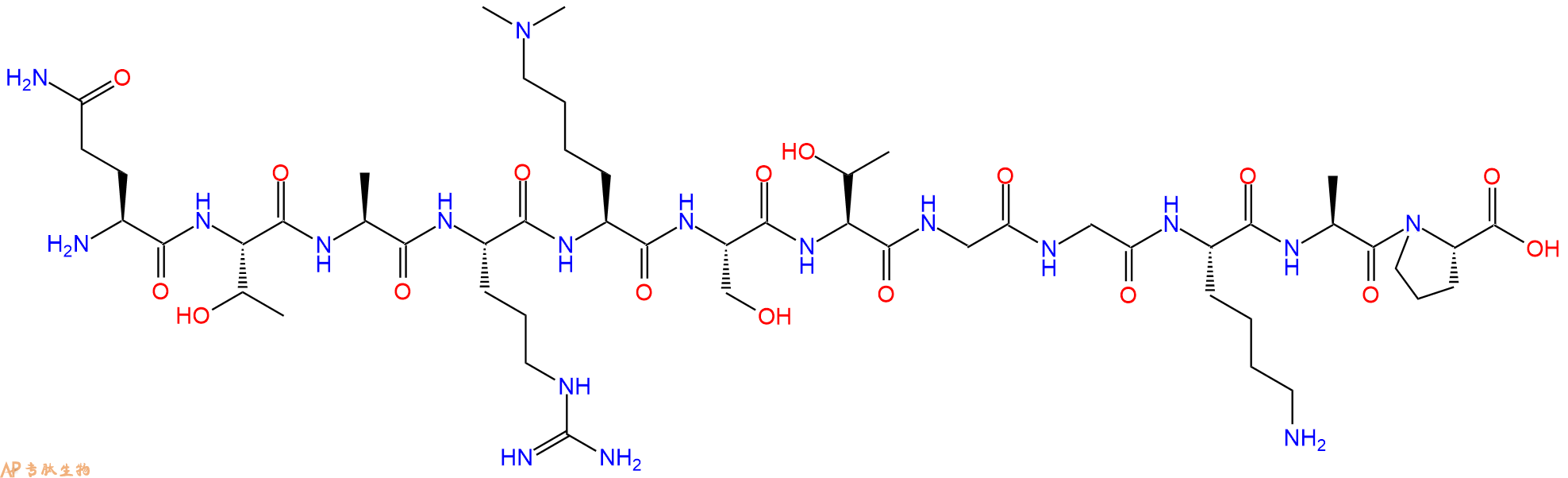 专肽生物产品H2N-Gln-Thr-Ala-Arg-Lys(Me)2-Ser-Thr-Gly-Gly-Lys-Ala-Pro-OH