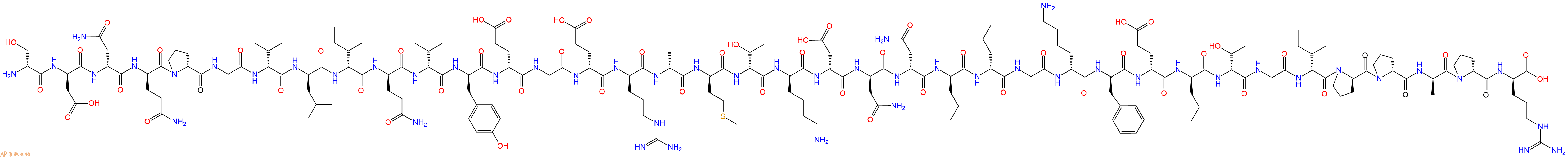 专肽生物产品H2N-DSer-DAsp-DAsn-DGln-DPro-Gly-DVal-DLeu-DIle-DGln-DVal-DTyr-DGlu-Gly-DGlu-DArg-DAla-DMet-DThr-DLys-DAsp-DAsn-DAsn-DLeu-DLeu-Gly-DLys-DPhe-DGlu-DLeu-DThr-Gly-DIle-DPro-DPro-DAla-DPro-DArg-OH