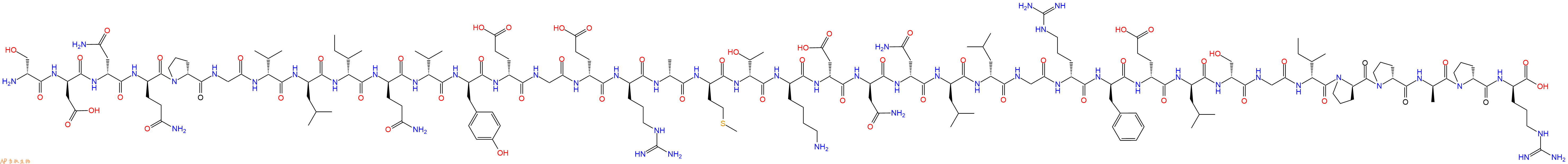 专肽生物产品H2N-DSer-DAsp-DAsn-DGln-DPro-Gly-DVal-DLeu-DIle-DGln-DVal-DTyr-DGlu-Gly-DGlu-DArg-DAla-DMet-DThr-DLys-DAsp-DAsn-DAsn-DLeu-DLeu-Gly-DArg-DPhe-DGlu-DLeu-DSer-Gly-DIle-DPro-DPro-DAla-DPro-DArg-OH