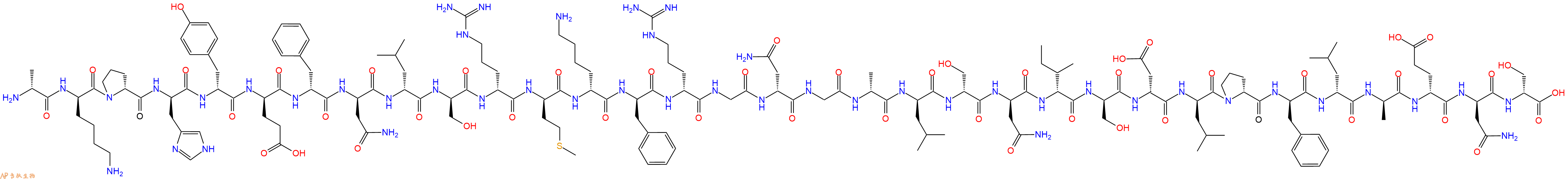 专肽生物产品H2N-DAla-DLys-DPro-DHis-DTyr-DGlu-DPhe-DAsn-DLeu-DSer-DArg-DMet-DLys-DPhe-DArg-Gly-DAsn-Gly-DAla-DLeu-DSer-DAsn-DIle-DSer-DAsp-DLeu-DPro-DPhe-DLeu-DAla-DGlu-DAsn-DSer-OH