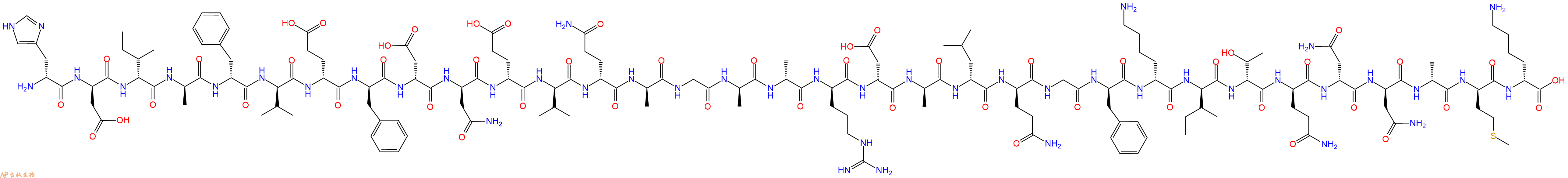 专肽生物产品H2N-DHis-DAsp-DIle-DAla-DPhe-DVal-DGlu-DPhe-DAsp-DAsn-DGlu-DVal-DGln-DAla-Gly-DAla-DAla-DArg-DAsp-DAla-DLeu-DGln-Gly-DPhe-DLys-DIle-DThr-DGln-DAsn-DAsn-DAla-DMet-DLys-OH