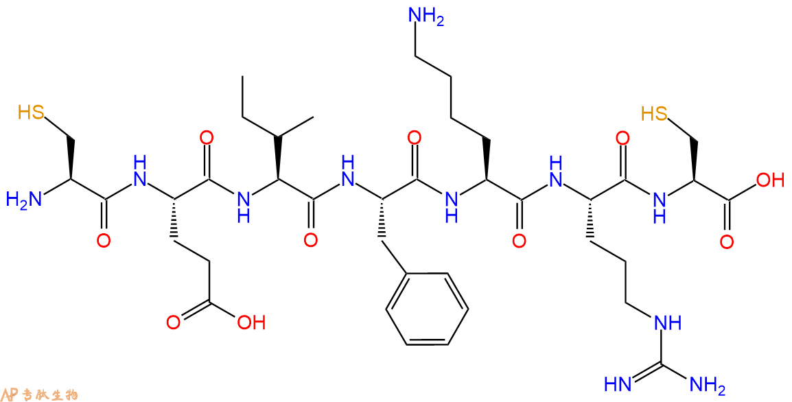 专肽生物产品H2N-Cys-Glu-Ile-Phe-Lys-Arg-Cys-OH