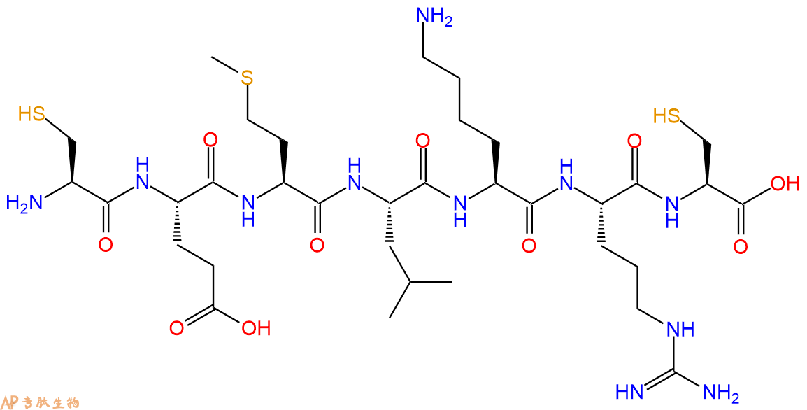 专肽生物产品H2N-Cys-Glu-Met-Leu-Lys-Arg-Cys-OH