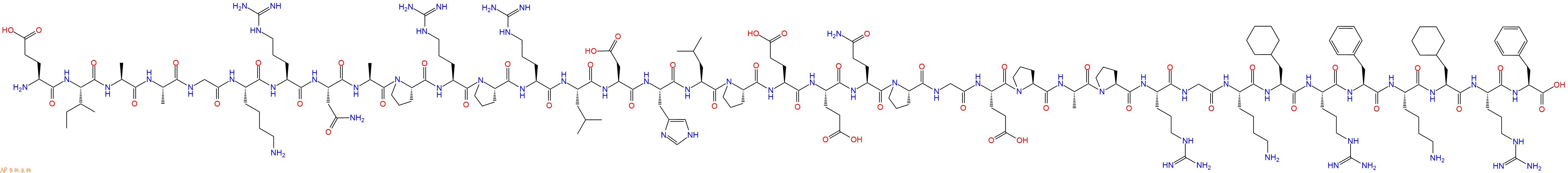 专肽生物产品H2N-Glu-Ile-Ala-Ala-Gly-Lys-Arg-Asn-Ala-Pro-Arg-Pro-Arg-Leu-Asp-His-Leu-Pro-Glu-Glu-Gln-Pro-Gly-Glu-Pro-Ala-Pro-Arg-Gly-Lys-Cha-Arg-Phe-Lys-Cha-Arg-Phe-OH