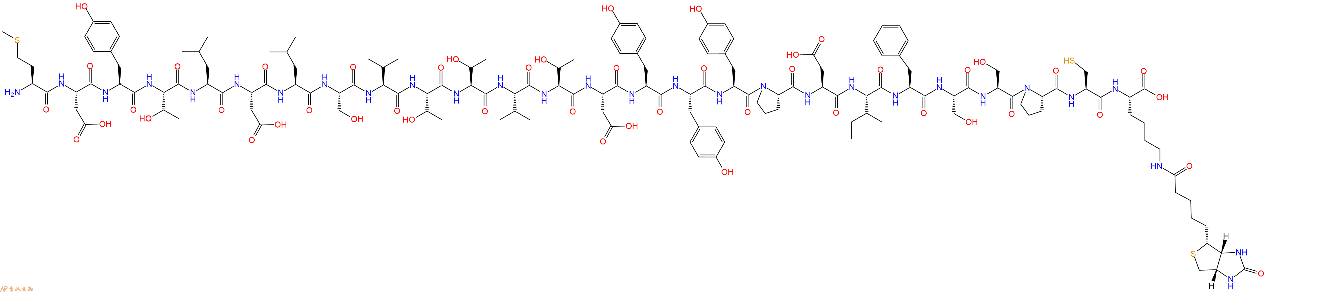 专肽生物产品H2N-Met-Asp-Tyr-Thr-Leu-Asp-Leu-Ser-Val-Thr-Thr-Val-Thr-Asp-Tyr-Tyr-Tyr-Pro-Asp-Ile-Phe-Ser-Ser-Pro-Cys-Lys(Biotin)-OH