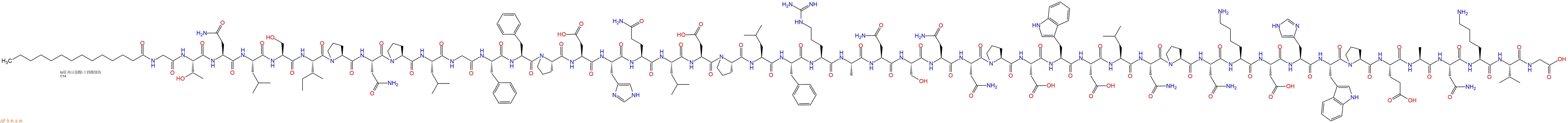 专肽生物产品Myristicacid-Gly-Thr-Asn-Leu-Ser-Ile-Pro-Asn-Pro-Leu-Gly-Phe-Phe-Pro-Asp-His-Gln-Leu-Asp-Pro-Leu-Phe-Arg-Ala-Asn-Ser-Asn-Asn-Pro-Asp-Trp-Asp-Leu-Asn-Pro-Asn-Lys-Asp-His-Trp-Pro-Glu-Ala-Asn-Lys-Val-Gly-OH