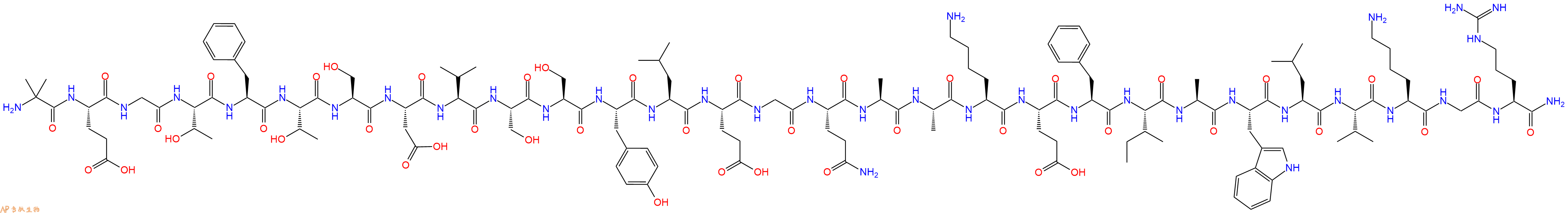 专肽生物产品H2N-Aib-Glu-Gly-Thr-Phe-Thr-Ser-Asp-Val-Ser-Ser-Tyr-Leu-Glu-Gly-Gln-Ala-Ala-Lys-Glu-Phe-Ile-Ala-Trp-Leu-Val-Lys-Gly-Arg-NH2