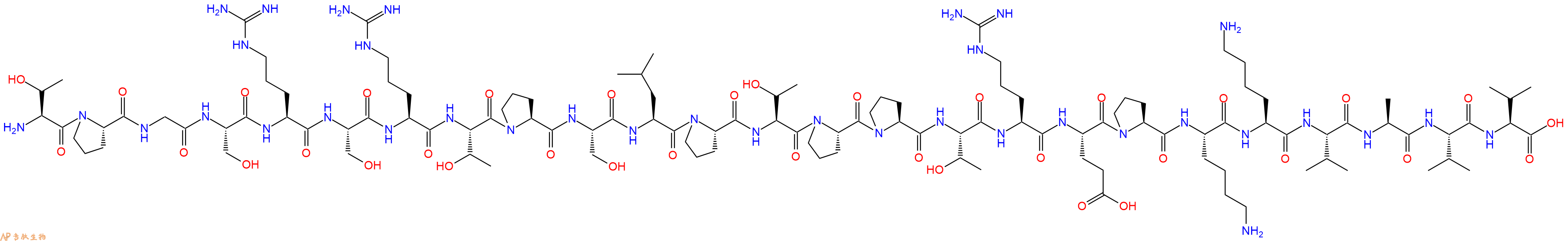 专肽生物产品H2N-Thr-Pro-Gly-Ser-Arg-Ser-Arg-Thr-Pro-Ser-Leu-Pro-Thr-Pro-Pro-Thr-Arg-Glu-Pro-Lys-Lys-Val-Ala-Val-Val-OH