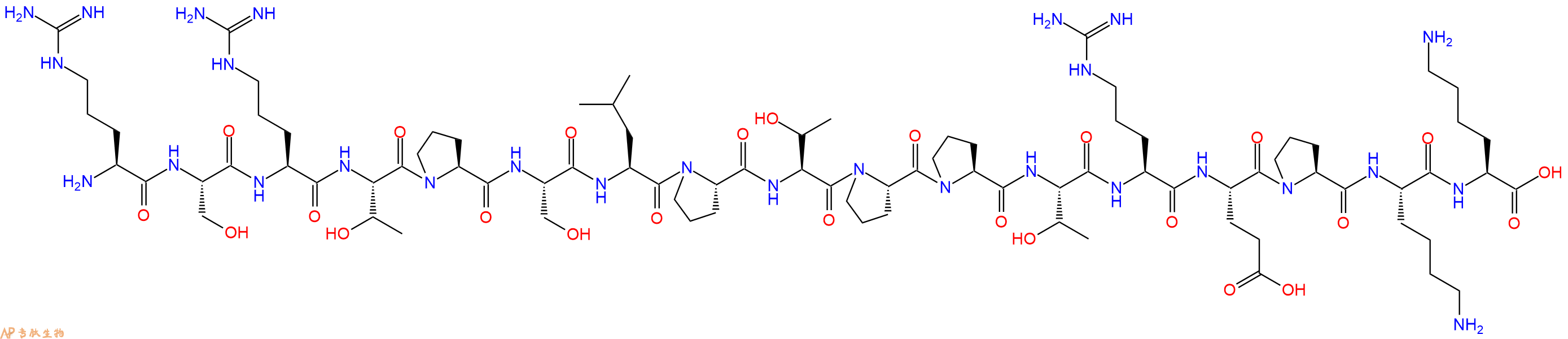专肽生物产品H2N-Arg-Ser-Arg-Thr-Pro-Ser-Leu-Pro-Thr-Pro-Pro-Thr-Arg-Glu-Pro-Lys-Lys-OH