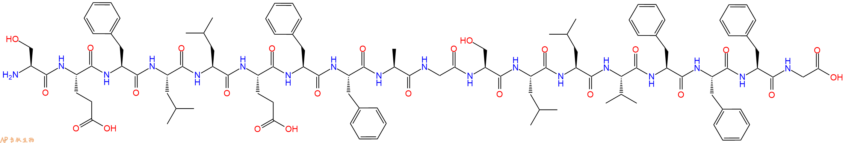 专肽生物产品H2N-Ser-Glu-Phe-Leu-Leu-Glu-Phe-Phe-Ala-Gly-Ser-Leu-Leu-Val-Phe-Phe-Phe-Gly-OH