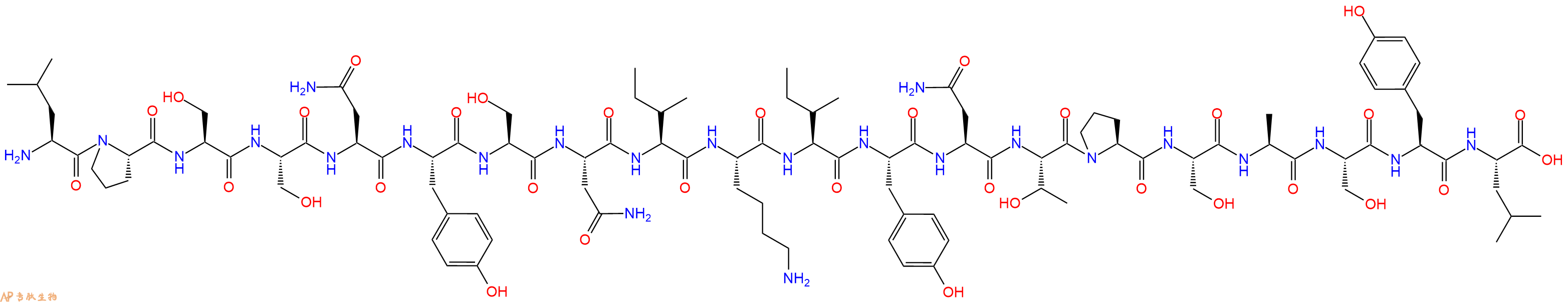专肽生物产品H2N-Leu-Pro-Ser-Ser-Asn-Tyr-Ser-Asn-Ile-Lys-Ile-Tyr-Asn-Thr-Pro-Ser-Ala-Ser-Tyr-Leu-OH