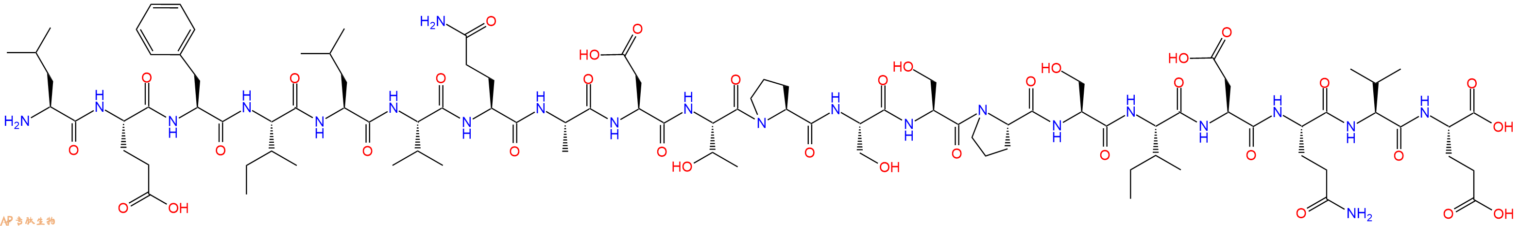 专肽生物产品H2N-Leu-Glu-Phe-Ile-Leu-Val-Gln-Ala-Asp-Thr-Pro-Ser-Ser-Pro-Ser-Ile-Asp-Gln-Val-Glu-OH
