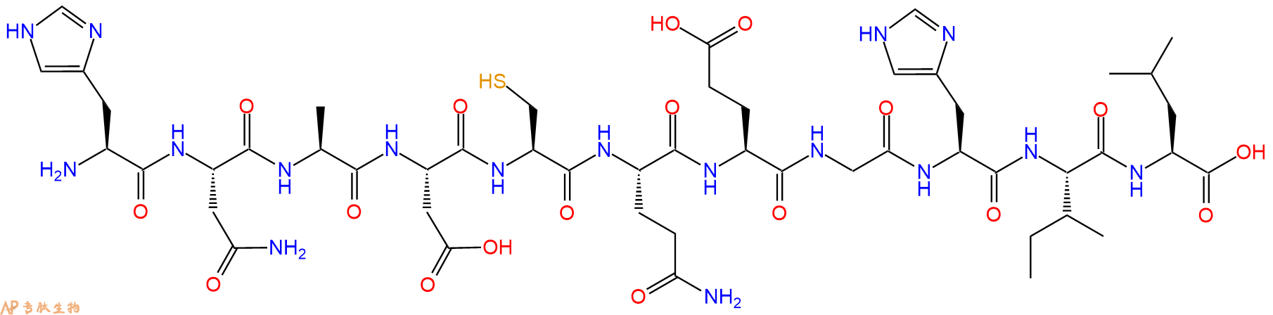 专肽生物产品H2N-His-Asn-Ala-Asp-Cys-Gln-Glu-Gly-His-Ile-Leu-OH