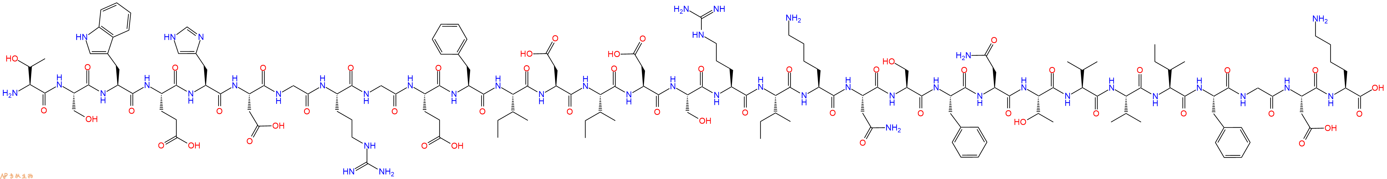 专肽生物产品H2N-Thr-Ser-Trp-Glu-His-Asp-Gly-Arg-Gly-Glu-Phe-Ile-Asp-Ile-Asp-Ser-Arg-Ile-Lys-Asn-Ser-Phe-Asn-Thr-Val-Val-Ile-Phe-Gly-Asp-Lys-OH