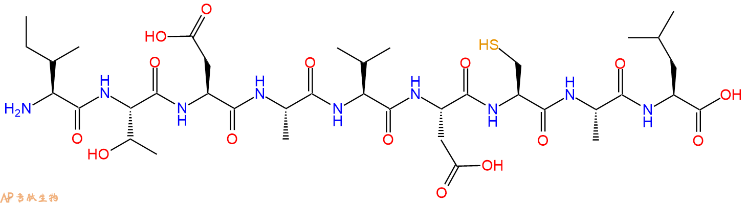专肽生物产品H2N-Ile-Thr-Asp-Ala-Val-Asp-Cys-Ala-Leu-OH
