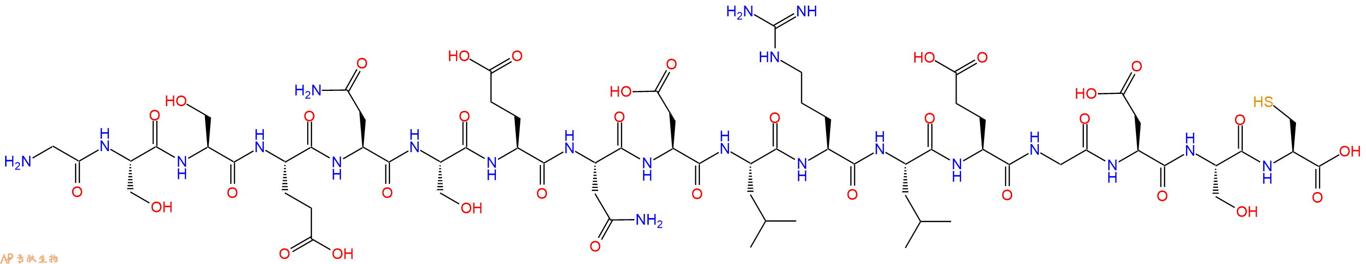 专肽生物产品H2N-Gly-Ser-Ser-Glu-Asn-Ser-Glu-Asn-Asp-Leu-Arg-Leu-Glu-Gly-Asp-Ser-Cys-OH