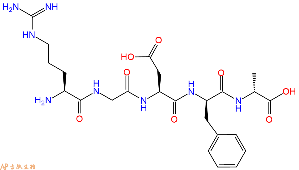 专肽生物产品H2N-Arg-Gly-Asp-DPhe-DAla-OH