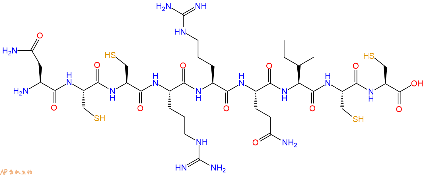 专肽生物产品H2N-Asn-Cys-Cys-Arg-Arg-Gln-Ile-Cys-Cys-OH