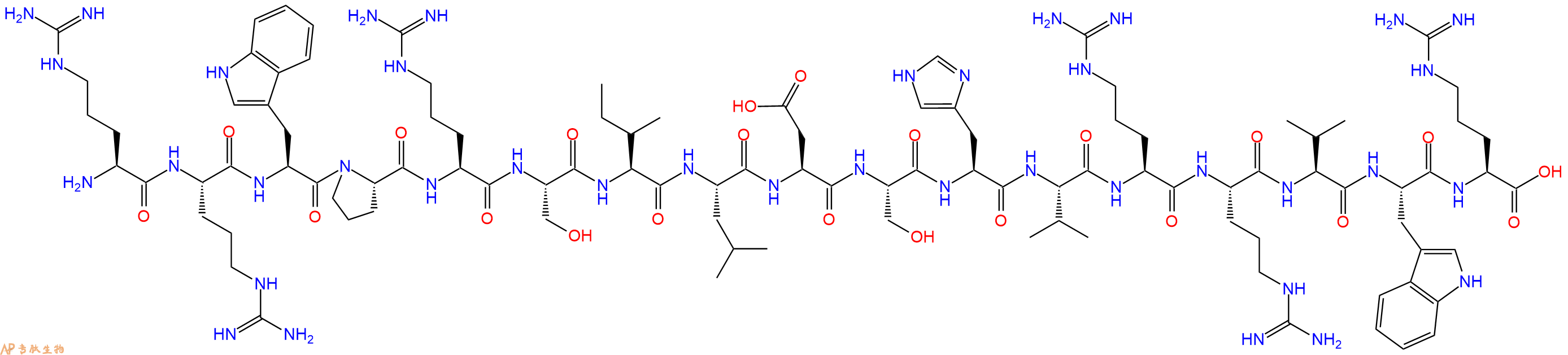 专肽生物产品H2N-Arg-Arg-Trp-Pro-Arg-Ser-Ile-Leu-Asp-Ser-His-Val-Arg-Arg-Val-Trp-Arg-OH