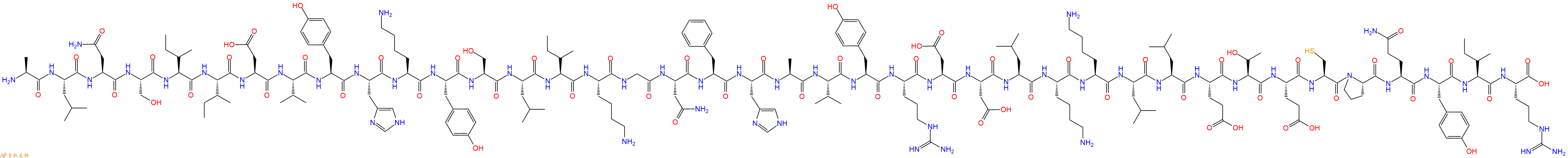 专肽生物产品H2N-Ala-Leu-Asn-Ser-Ile-Ile-Asp-Val-Tyr-His-Lys-Tyr-Ser-Leu-Ile-Lys-Gly-Asn-Phe-His-Ala-Val-Tyr-Arg-Asp-Asp-Leu-Lys-Lys-Leu-Leu-Glu-Thr-Glu-Cys-Pro-Gln-Tyr-Ile-Arg-OH