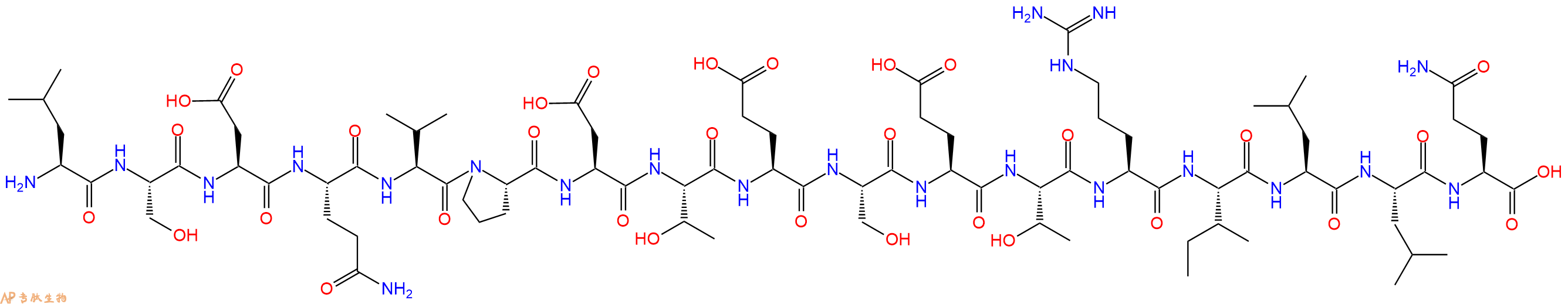 专肽生物产品H2N-Leu-Ser-Asp-Gln-Val-Pro-Asp-Thr-Glu-Ser-Glu-Thr-Arg-Ile-Leu-Leu-Gln-OH