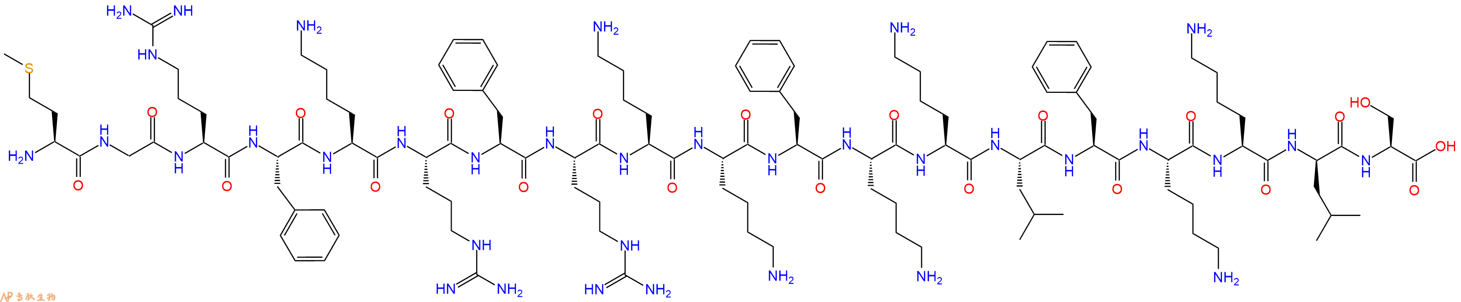 专肽生物产品H2N-Met-Gly-Arg-Phe-Lys-Arg-Phe-Arg-Lys-Lys-Phe-Lys-Lys-Leu-Phe-Lys-Lys-DLeu-Ser-OH