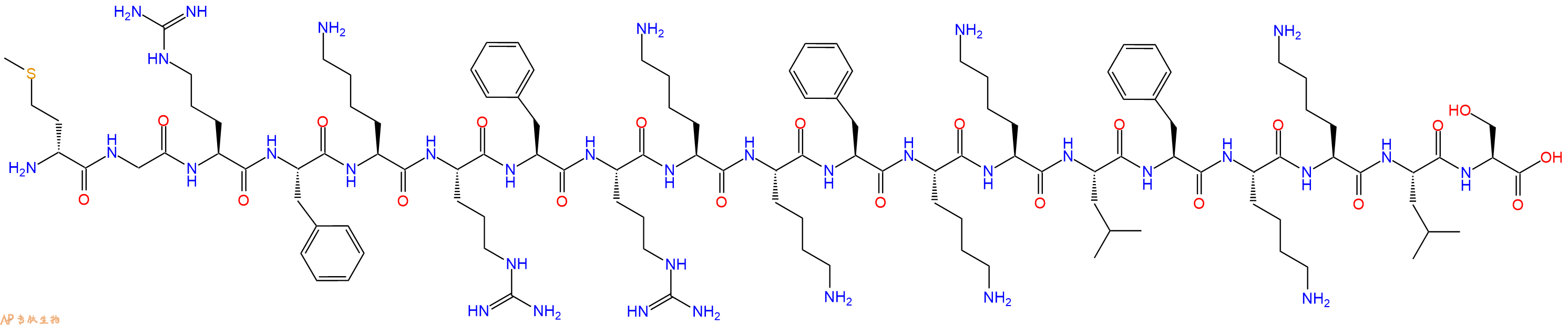 专肽生物产品H2N-DMet-Gly-Arg-Phe-Lys-Arg-Phe-Arg-Lys-Lys-Phe-Lys-Lys-Leu-Phe-Lys-Lys-Leu-Ser-OH