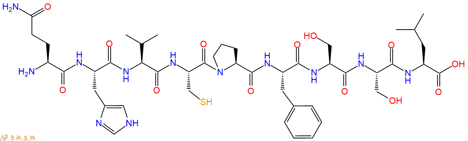 专肽生物产品H2N-Gln-His-Val-Cys-Pro-Phe-Ser-Ser-Leu-OH