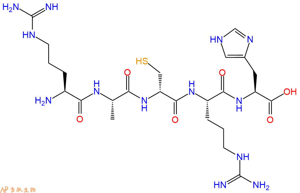 专肽生物产品H2N-Arg-Ala-DCys-Arg-His-OH
