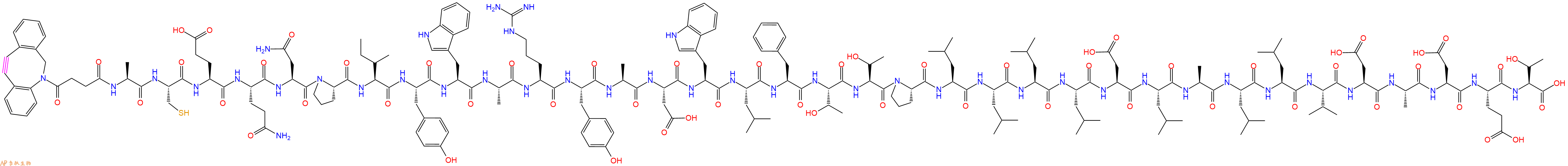 专肽生物产品DBCO-Ala-Cys-Glu-Gln-Asn-Pro-Ile-Tyr-Trp-Ala-Arg-Tyr-Ala-Asp-Trp-Leu-Phe-Thr-Thr-Pro-Leu-Leu-Leu-Leu-Asp-Leu-Ala-Leu-Leu-Val-Asp-Ala-Asp-Glu-Thr-OH