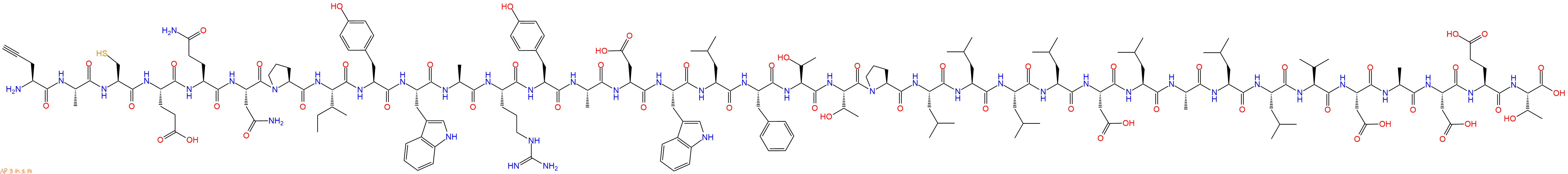 专肽生物产品H2N-Pra-Ala-Cys-Glu-Gln-Asn-Pro-Ile-Tyr-Trp-Ala-Arg-Tyr-Ala-Asp-Trp-Leu-Phe-Thr-Thr-Pro-Leu-Leu-Leu-Leu-Asp-Leu-Ala-Leu-Leu-Val-Asp-Ala-Asp-Glu-Thr-OH