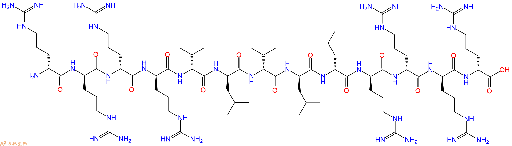 专肽生物产品H2N-DArg-DArg-DArg-DArg-DVal-DLeu-DVal-DLeu-DLeu-DArg-DArg-DArg-DArg-OH