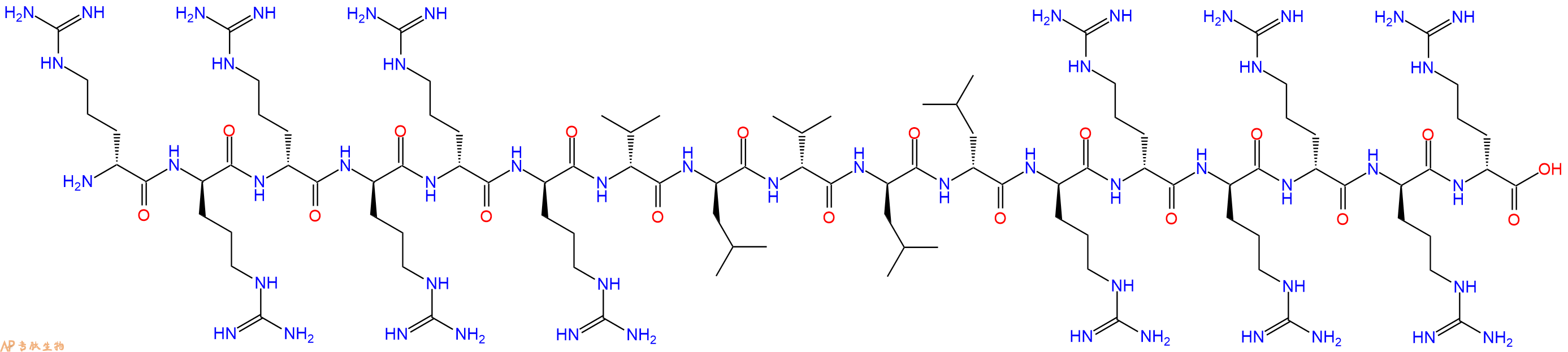 专肽生物产品H2N-DArg-DArg-DArg-DArg-DArg-DArg-DVal-DLeu-DVal-DLeu-DLeu-DArg-DArg-DArg-DArg-DArg-DArg-OH
